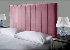 24" Headboard Panel Lined Plush Velvet Upholstered For Divan Bed Sets Double UK