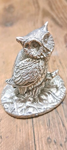 Sterling silver owl ornament - sterling,