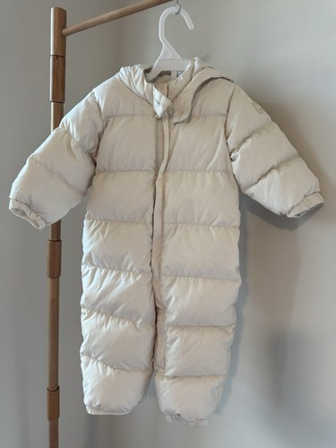 Baby gap white hooded puffer - white,