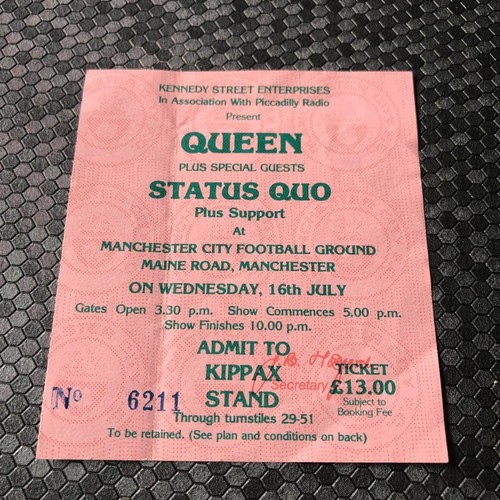 Queen ticket maine road - ticket,