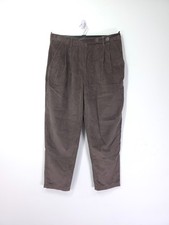 Toast OAS Trousers Size 12 Brown Corduroy Tapered Barrel Leg Pleated Front