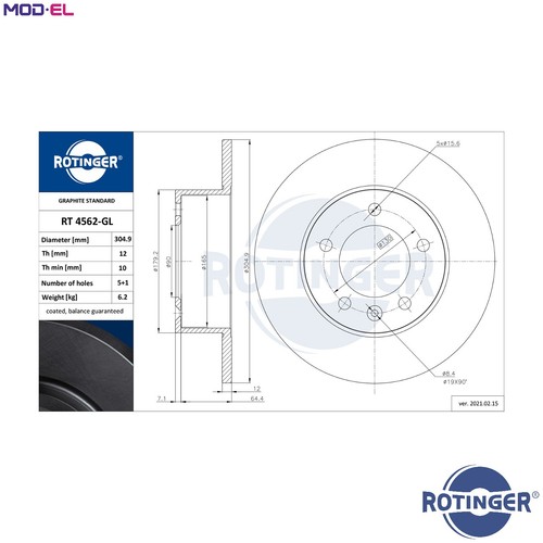 Brake disc 4562 gl for - brake,