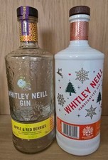 Whitley Neill Gin Bottles x 2 Apple & Red  Berries, Mince Pie - Empty