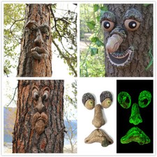 Old Man Face Outdoor Decor Gift Garden Tree Funny Sculpture Whimsical Tree Face