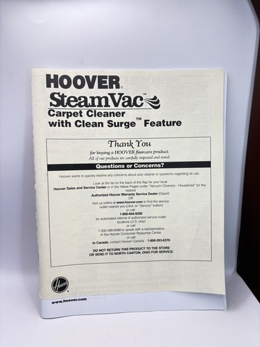 Hoover steam vac - steam, carpet
