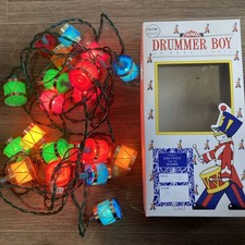 DRUMMER BOY  CHRISTMAS string LIGHTS X 20 NOMA vintage push bulb - drum shades