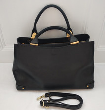 LK Bennett Jessica Tote black leather laptop work bag with strap VGC