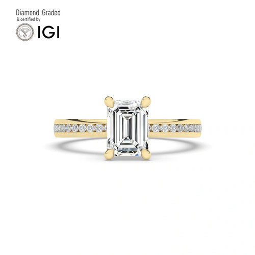 Emerald diamond engagement - diamond,