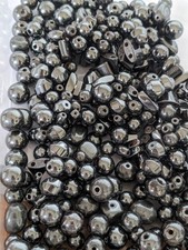Job lot of 440gms assorted hematite beads & some magnetic - jewellery making