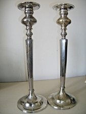 PAIR TALL ELEGANT SILVER
