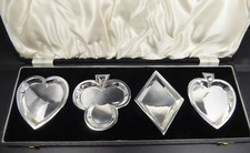 RARE SOLID SILVER  CARD TRAYS