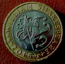 2016 WILLIAM SHAKESPEARE COMEDIES JESTER £2 POUND COINS ERROR COINS X 1
