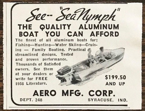 1958 aero mfg - 1958, syracuse