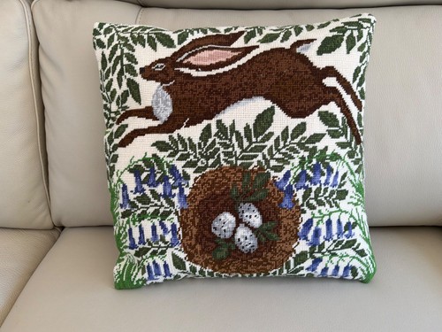 Completed needlepoint cushion - completed,