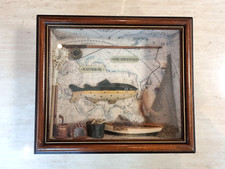 Fly Casting Fishing Diorama Wall Display Wooden Framed Glass 3D Shadow Vintage