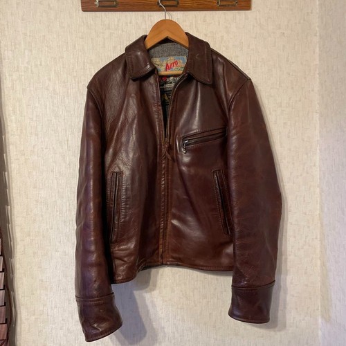 Aero leather jacket halfbelted - aero,