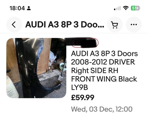Audi black wing arch - arch, 8p
