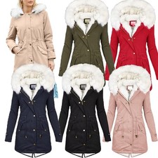 Fur Fleece Hooded Jacket Winter Parka Coats Plus Women's Ladies Warm Long Coat