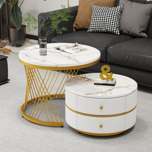 Round nesting coffee table - nesting,