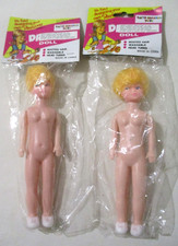 2 Vintage David Halsall Toys Fashion Dress-Up Doll + Shoes New in Pack Old Stock