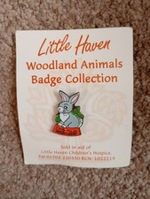 Grey Rabbit Enamel Pin Badge - Retro Little Haven Children's Hospice Charity