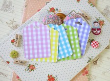 Pastel Gingham Scallop Tags 20pc handmade wedding wishing tree craft gift tags