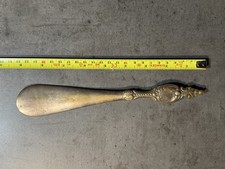 Collectible Antique Silver Handled Shoe Horn 9” Long