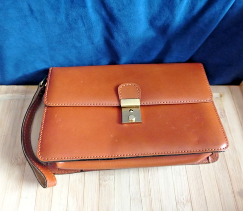 Vintage brown leather - leather., small