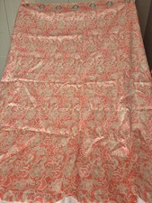 Little Mistress Pink& Cream Floral Lace Paisley Ring Top Curtains 168x183cm