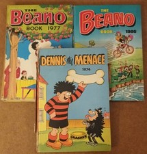 Beano Annuals 1977, 1986 Dennis The Menace Annual 1974 