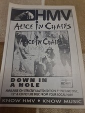 Vintage HMV ALICE IN CHAINS DOWN IN A HOLE A4 ADVERT POSTER PROMO KERR MAGAZINE