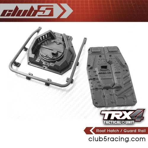 Roof hatch guard rail rear - +,