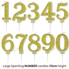Gold Birthday Cake candles