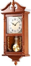 Vintage Grandfather Wall Clock with Pendulum & Chimes | Large Classic Decor