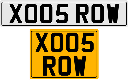 Xo05 row private reg plate - xo05,
