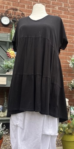 Lagenlook tiered black - black, cotton