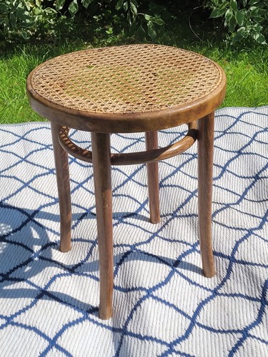Vintage bent wood - woven, cane