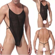 Bodysuit Male Mesh Nightwear