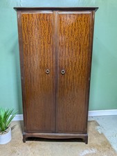 Vintage Stag Minstrel Gentleman's Double Wardrobe Mid Century Mahogany