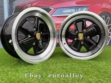 4 x 16" 5x130 Fuchs Style Black Wheels: Fits For 911 944 928 Old school