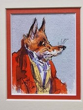 Jonathan Walker 'The Rascal' Original Fox Art Watercolour Rare Signed