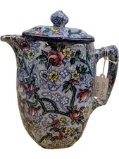 Ringtons Ltd Floral Ceramic Teapot Blue and Pink Floral Pattern Vintage