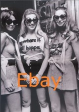 6 x 4 Inch Black & White Photograph, Topless Women From Carnaby Street Shop