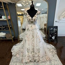 Flower Wedding Dresses V Neck