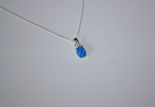 Sterling silver necklace blue - sterling,
