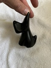 Vintage Ceramic Scottish Terrier Dog  In Satin Black (Probably Colin Melbourne)