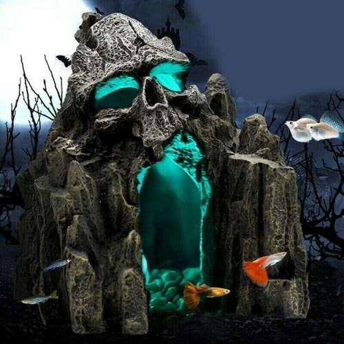 Aquarium skull cave fish tank - skull,