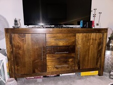 Brown Sheesham 2 Door 3 Drawer Sideboard