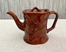 Antique Copeland & Garrett Rockingham Crabstock Brown Treacle  Glaze Teapot 1840