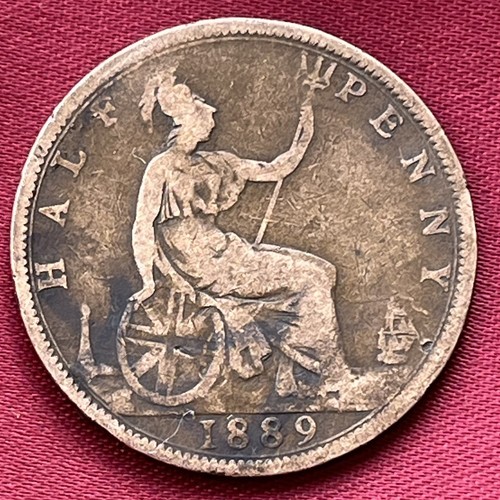 1889 queen victoria - half, penny